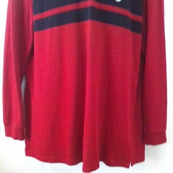 (3/$20) Chaps long sleeve red and blue polo shirt - Picture 3 of 7